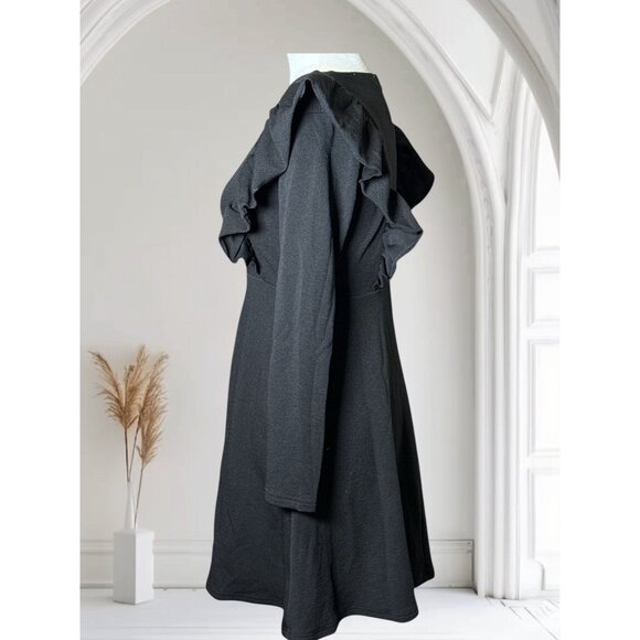 GORLYA Girl's Flutter Sleeve Stretchy A-Line Skater Dress Black Size 14Y Zip - Picture 7 of 7